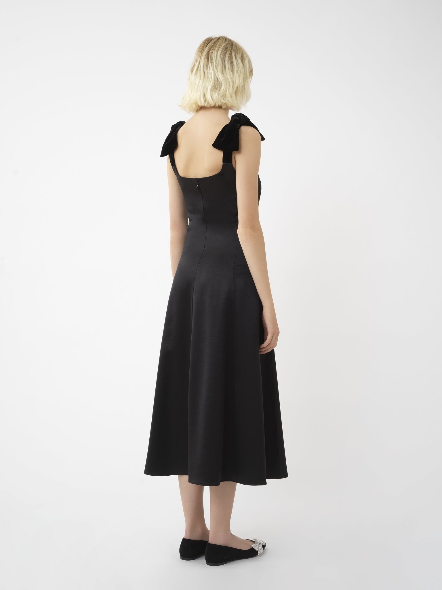 BOW-STRAP MIDI DRESS - 6