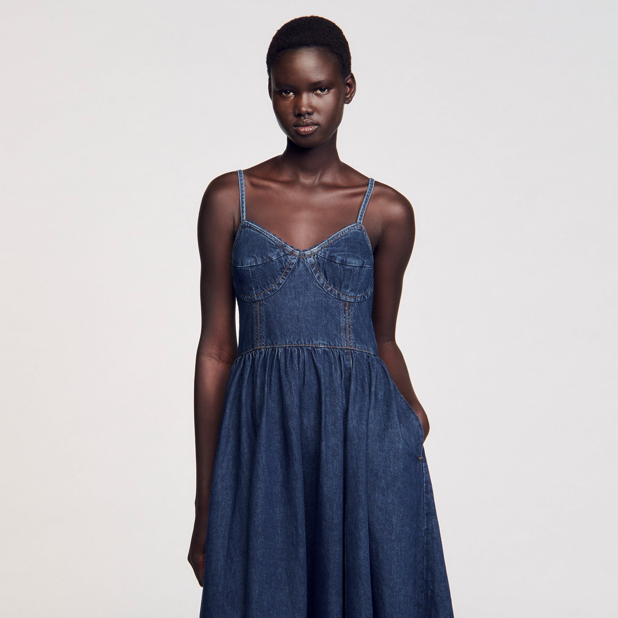 MIDI DENIM DRESS - 4