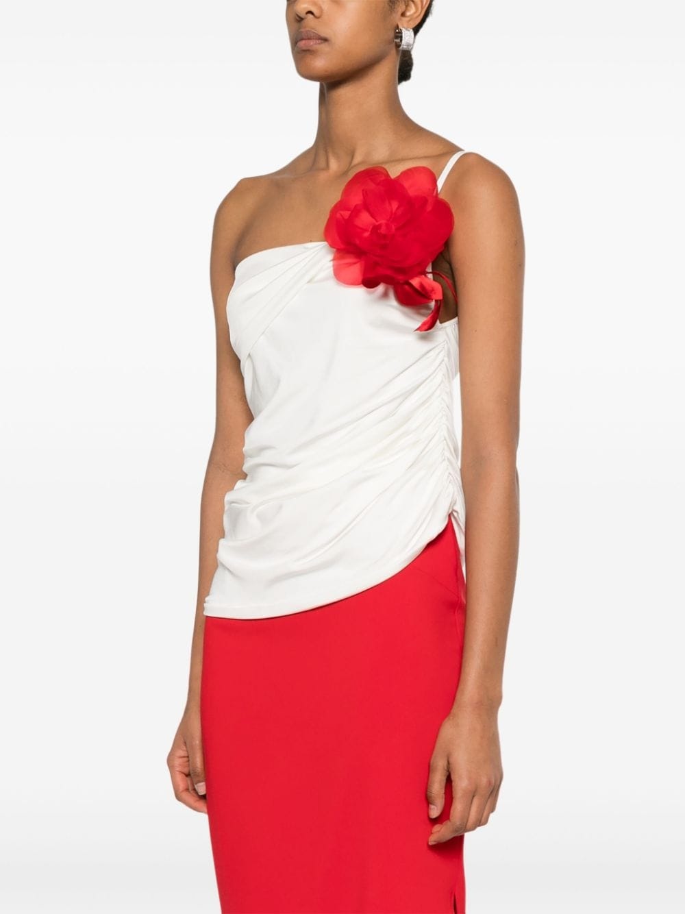 one-shoulder draped top - 3