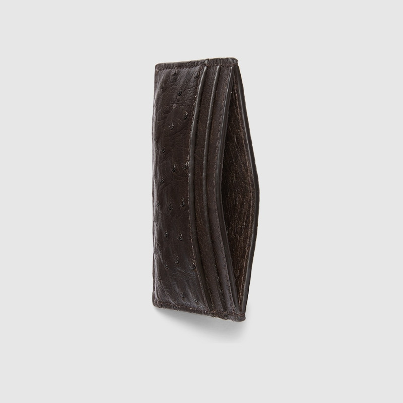 GUCCI Ostrich card case with Gucci logo outlook