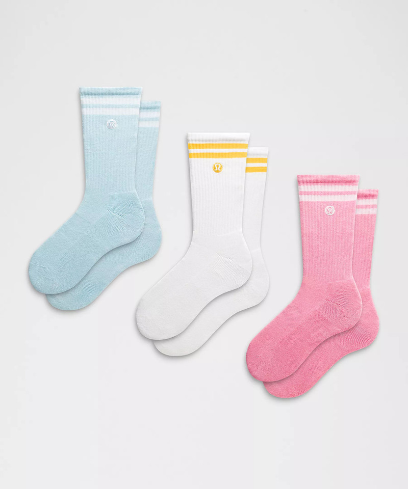 Unisex Daily Essential Crew Socks 3 Pack *Stripe 1