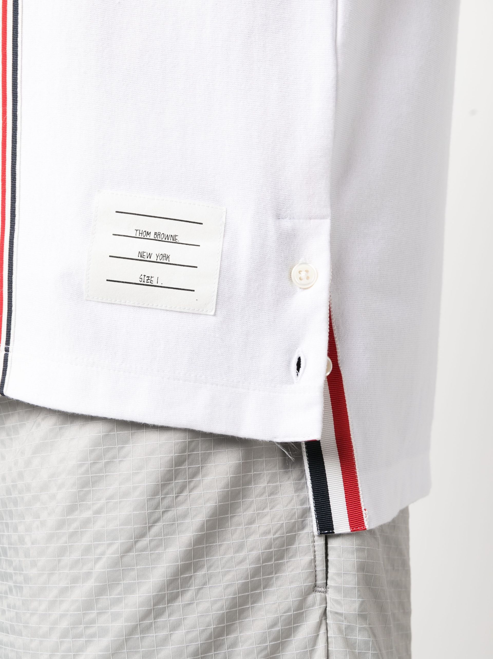 White RWB Stripe-Print Cotton T-Shirt - 5