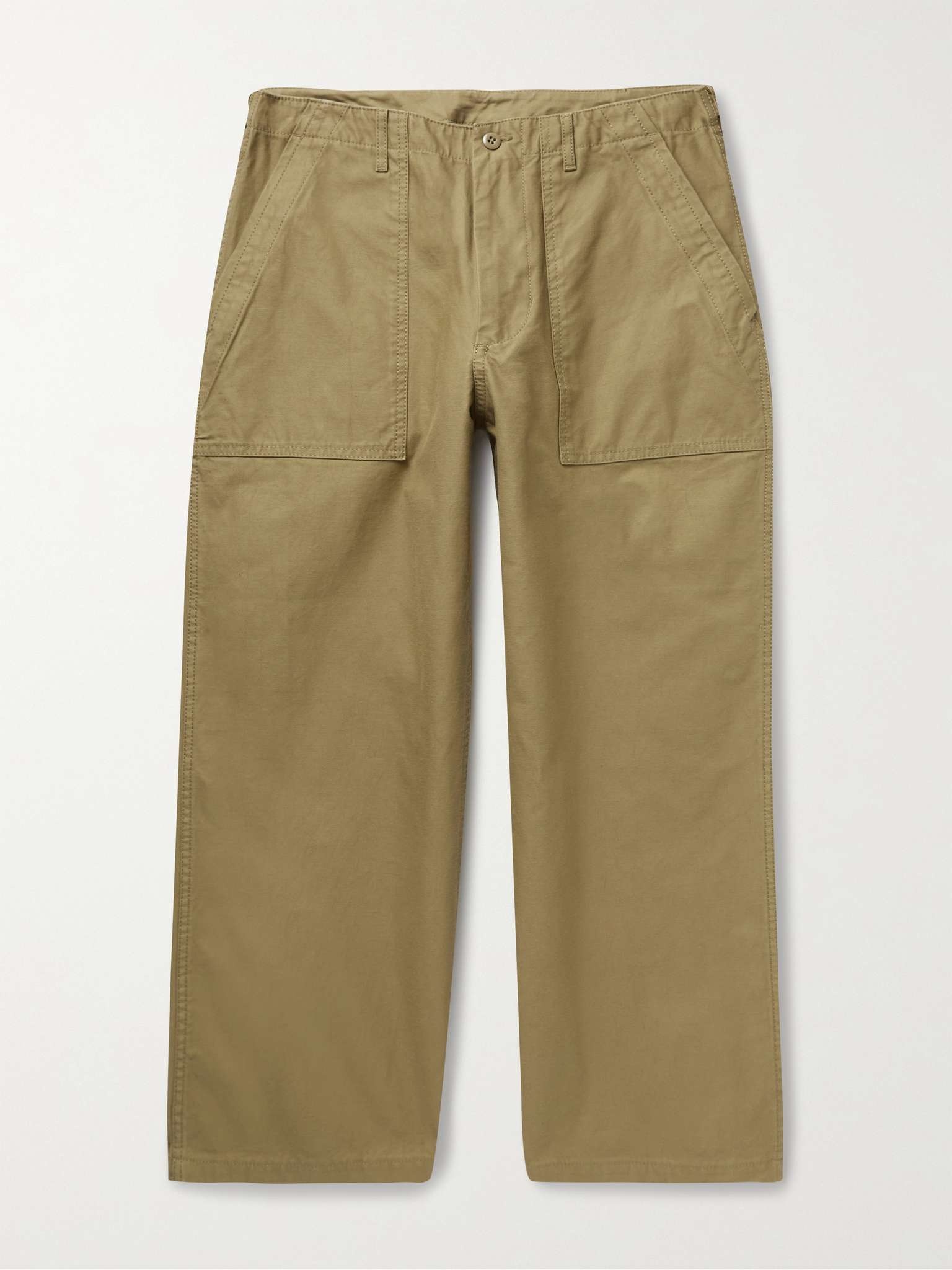 Cropped Cotton-Twill Trousers - 1