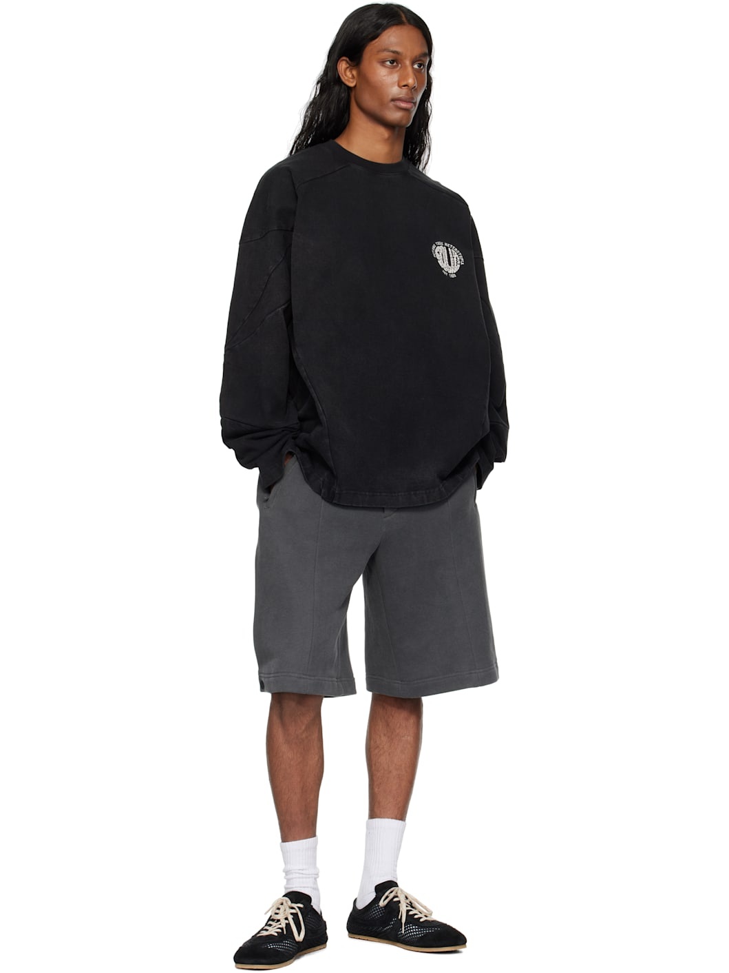Gray Panel Incision Line T-shirt - 4
