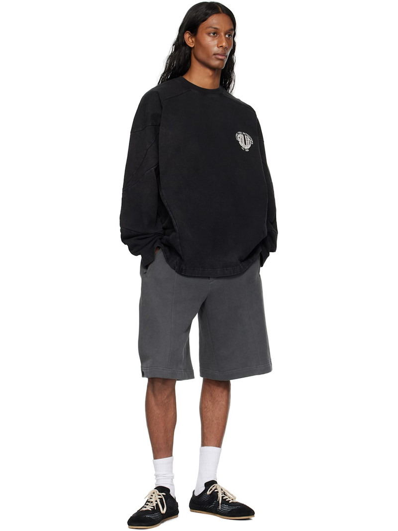 SOLID HOMME Gray Panel Incision Line T-shirt outlook