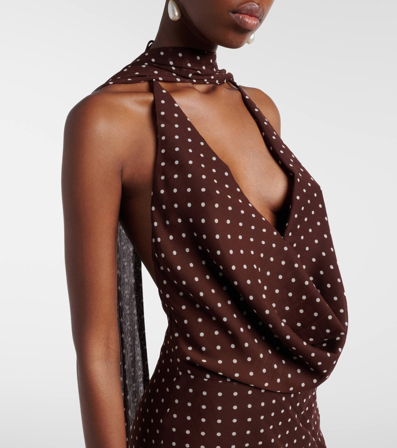 Polka-dot halterneck maxi dress 4
