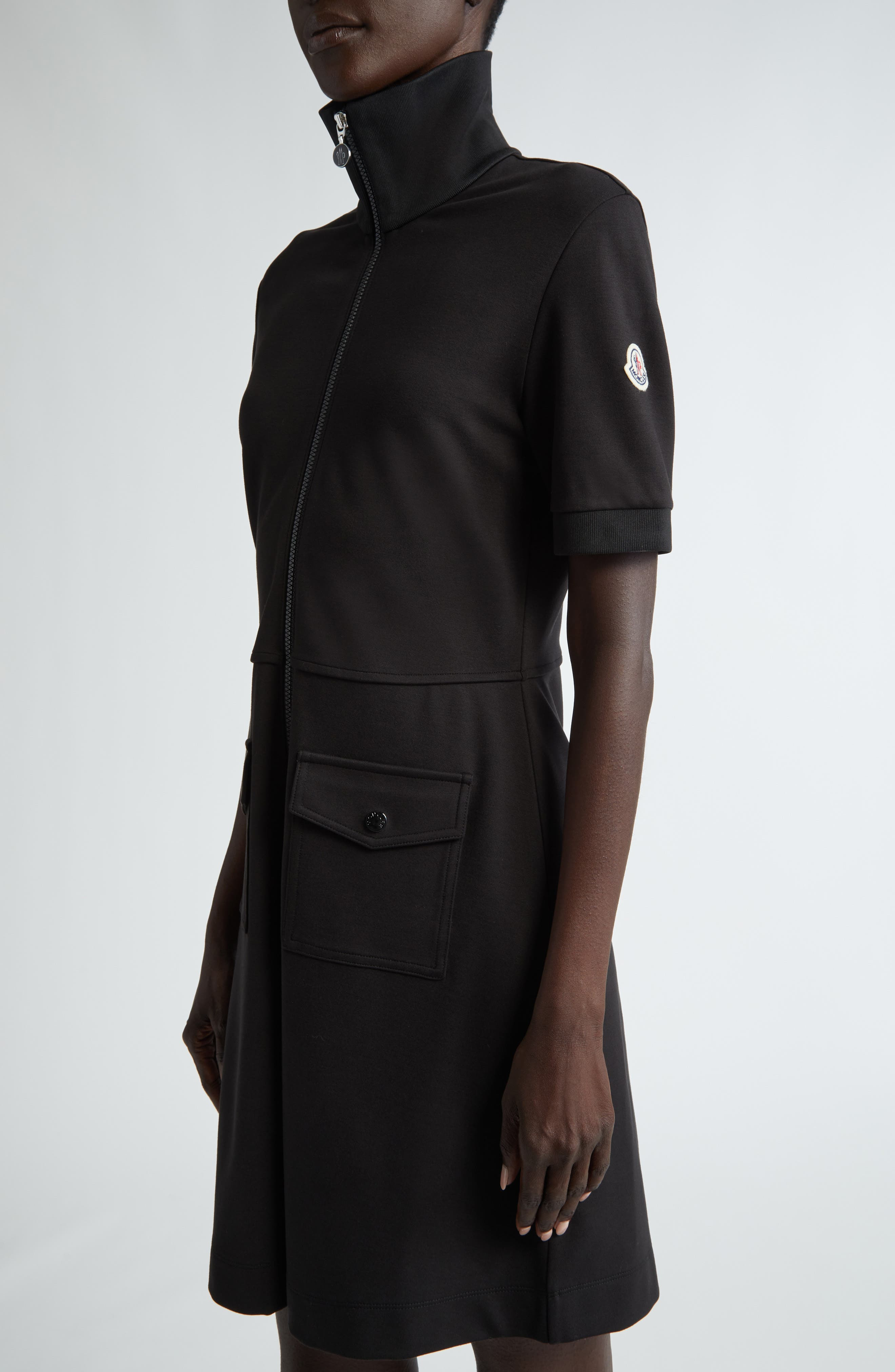 Zip Front Piqué Knit Polo Dress - 4