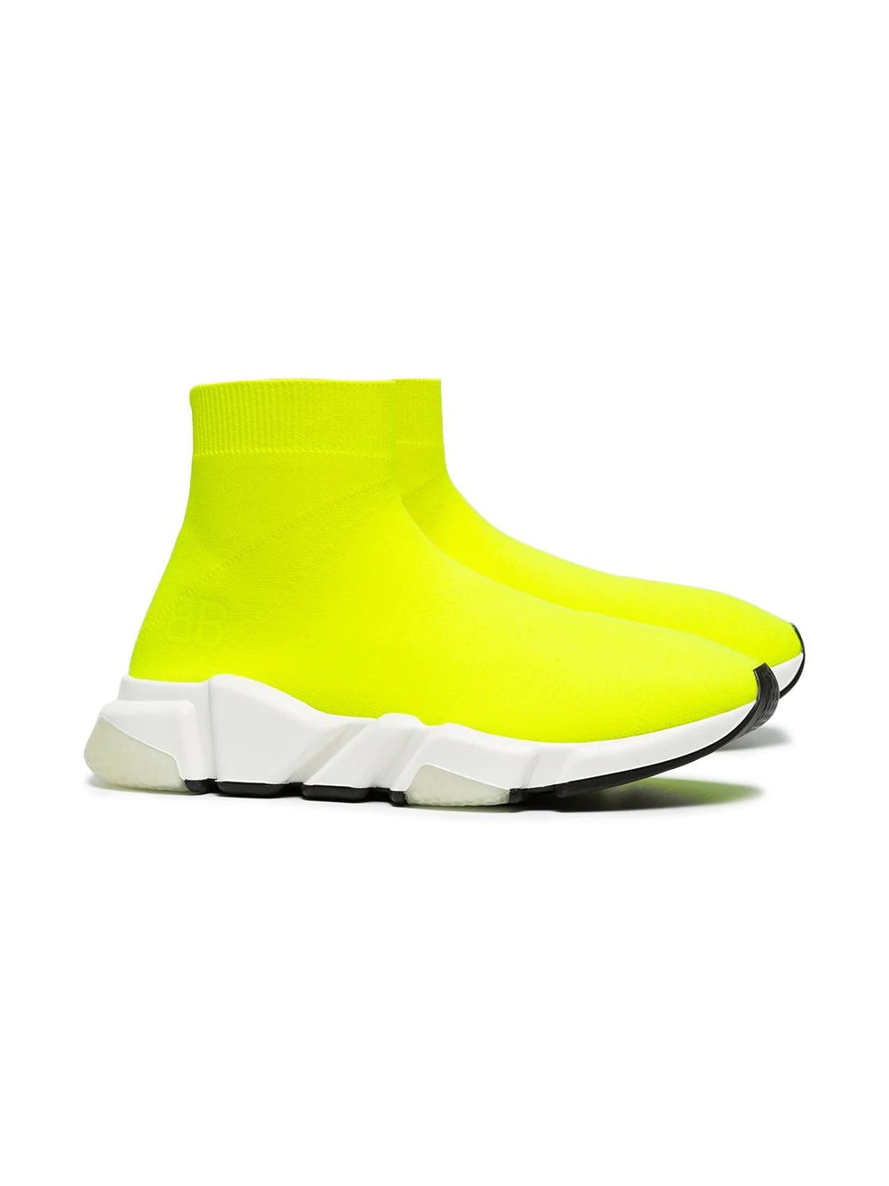 yellow Speed neon knitted sneakers - 3