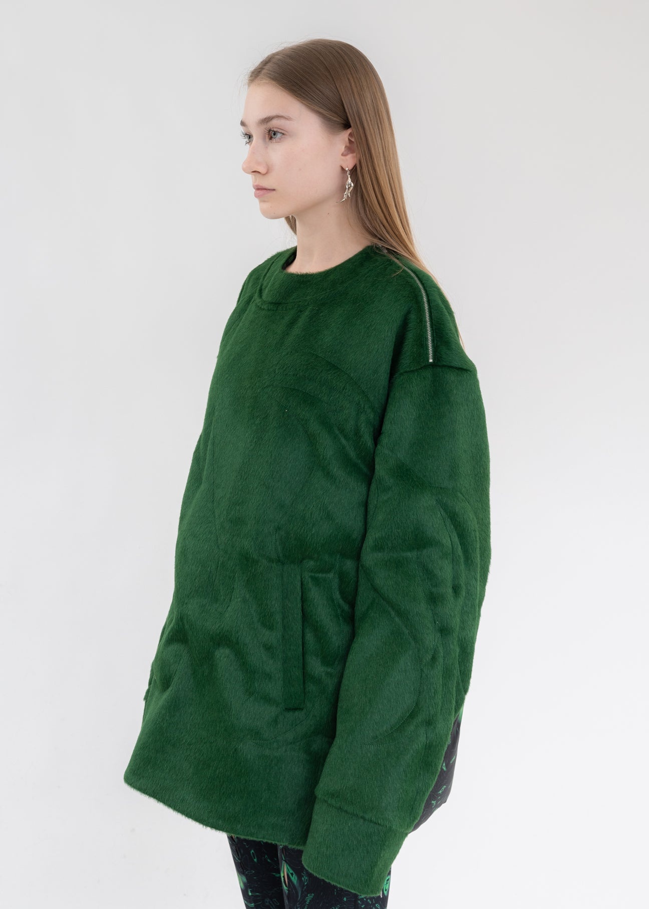 Green 3D STRUCTURE SWEATER - 3