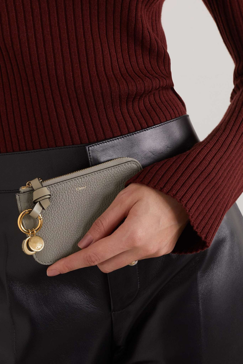 Chloé + NET SUSTAIN Alphabet textured-leather wallet outlook