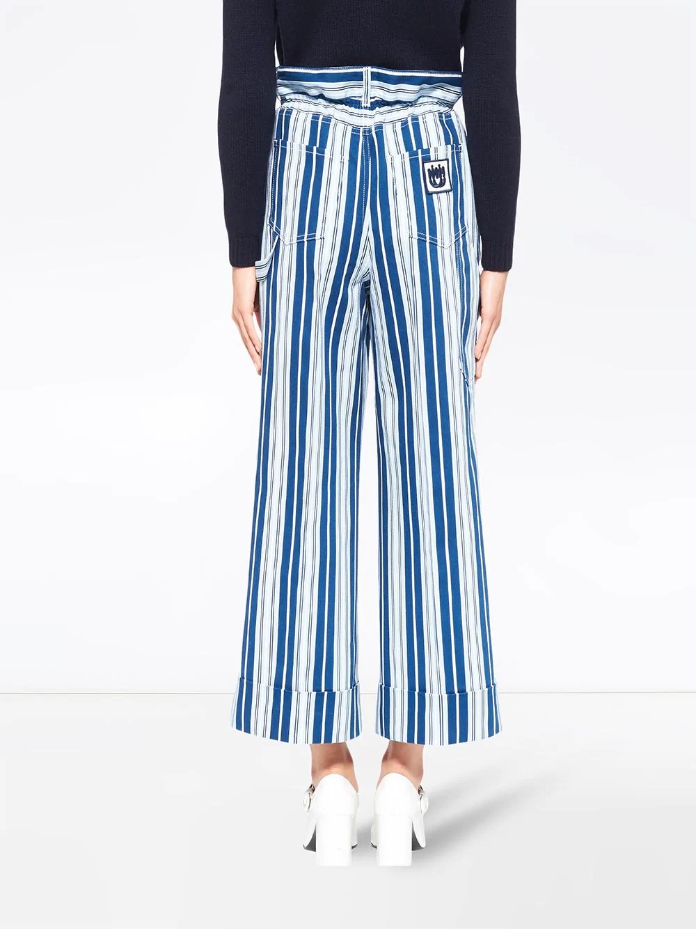 striped wide-leg jeans - 4