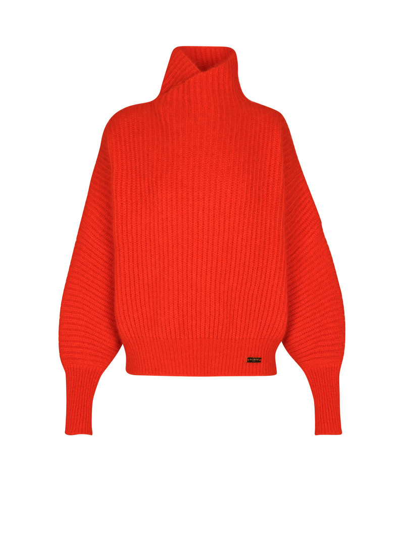 Mohair knit jumper with collar detail 1