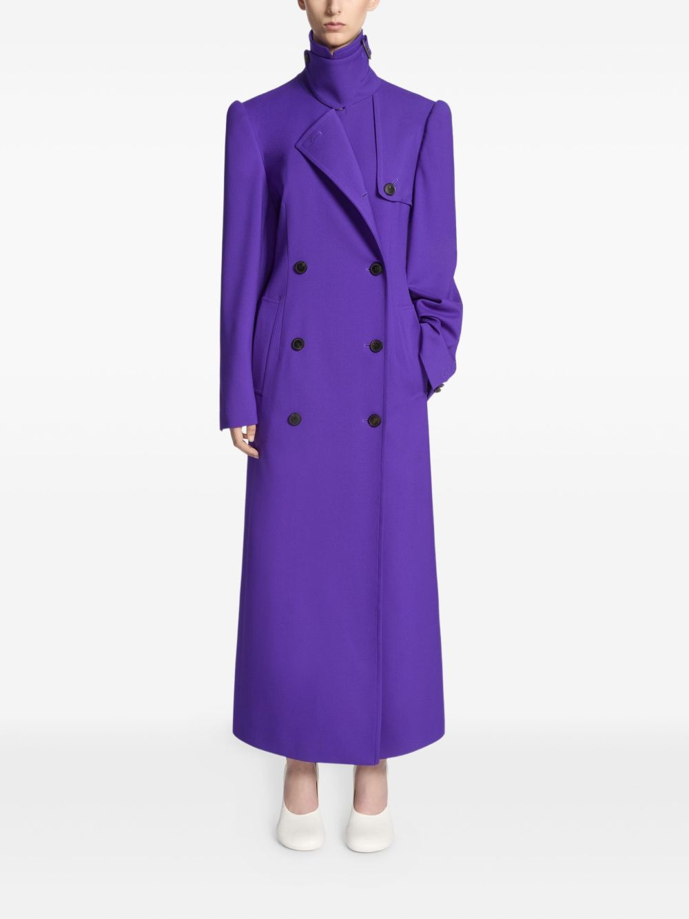 double-breasted belted coat - 2