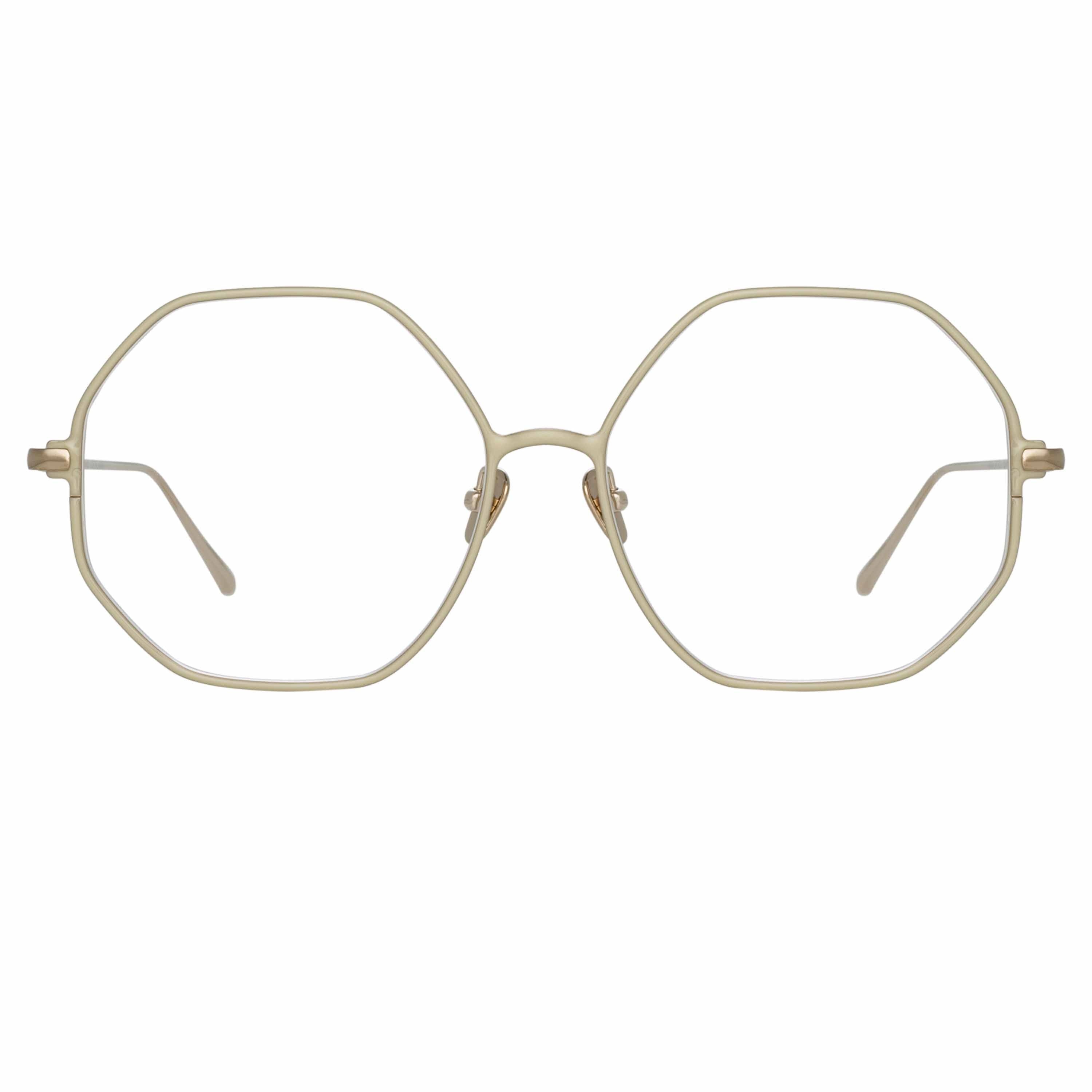 LEIF OVERSIZED OPTICAL FRAME IN LIGHT GOLD AND CREAM - 1