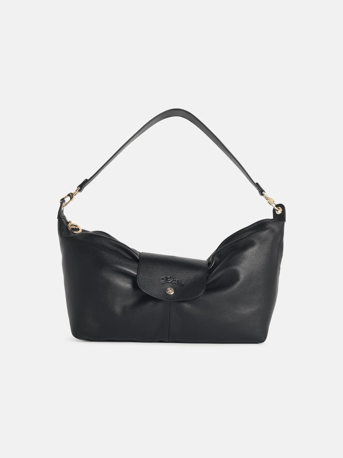 'LE PLIAGE XTRA BOW' BLACK LEATHER SHOULDER BAG - 1