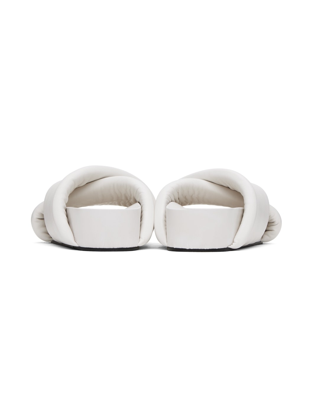 White Padded Slides - 2