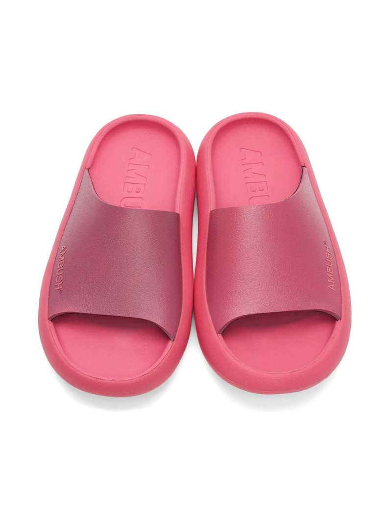 Pink Logo Flat Sandals 5