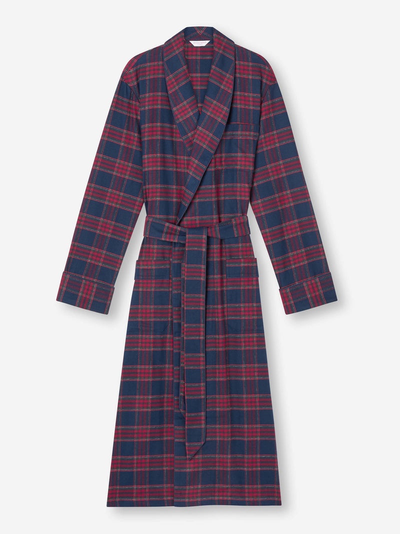Men's Dressing Gown Kelburn 36 Brushed Cotton Multi - 1