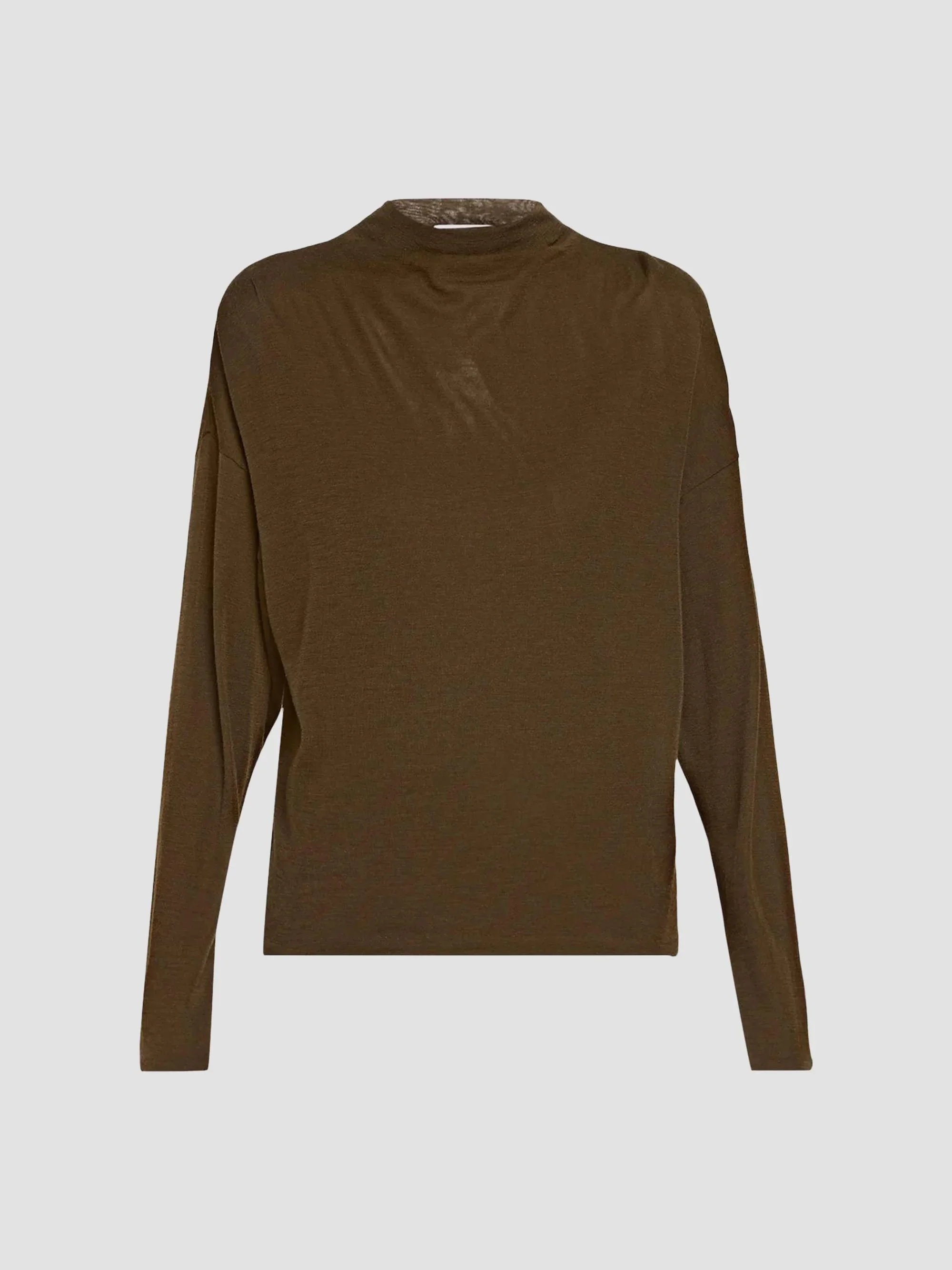 Women's Relaxed Funnel Neck Top - Pinewood - 1