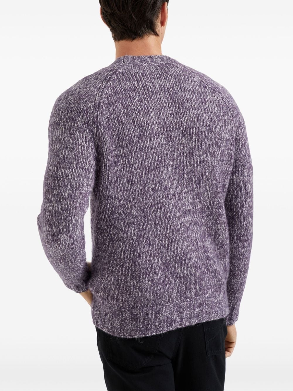 mélange-effect crew-neck jumper - 4