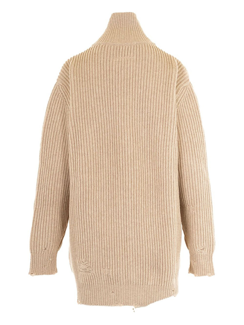 MM6 Maison Margiela zip-up ribbed cardigan outlook