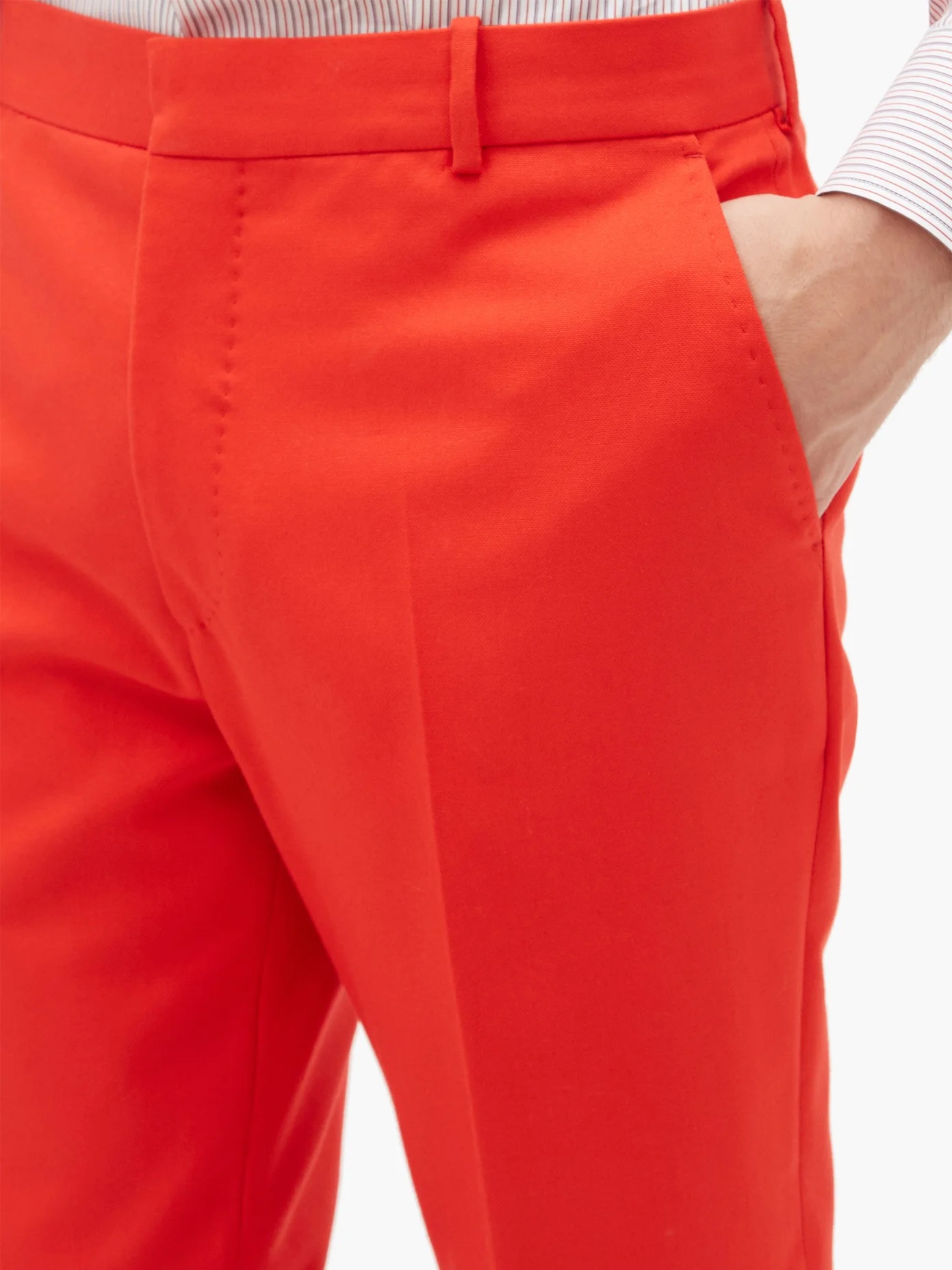 Tailored cotton slim-leg trousers - 4