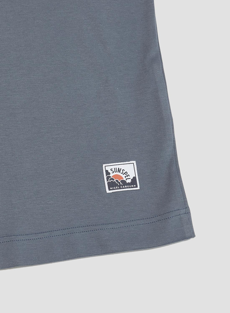 Nigel Cabourn x Sunspel Relaxed Heavyweight Supima Ringer T-Shirt in Slate Blue 4
