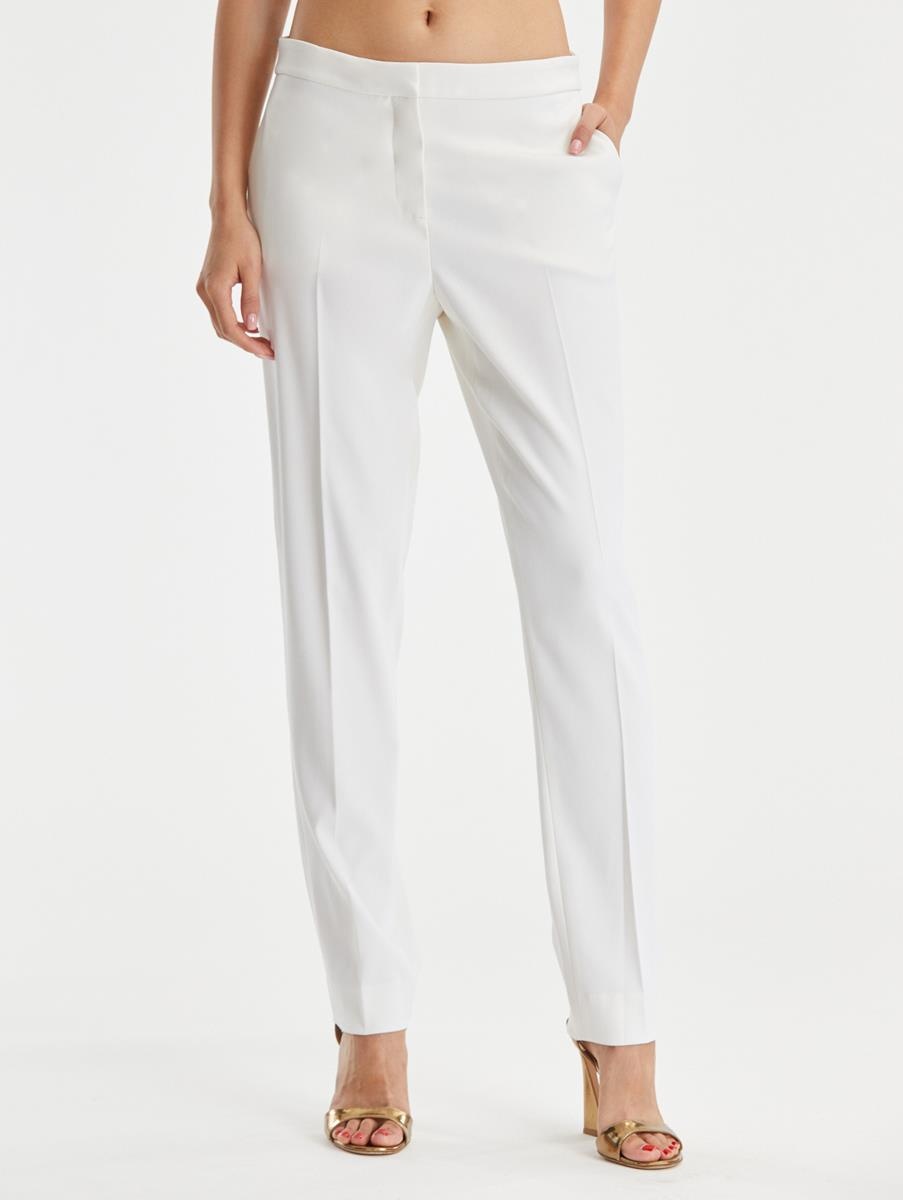 ZIP FRONT STRAIGHT LEG PANTS - 1