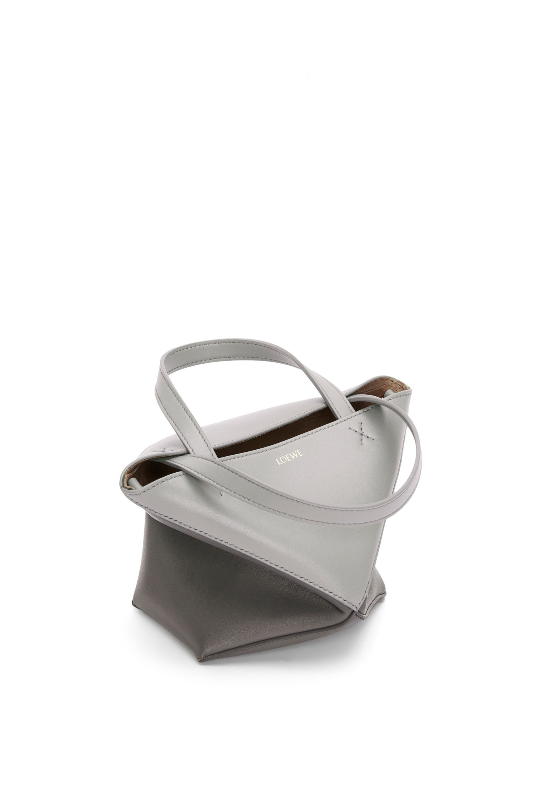 Mini Puzzle Fold Tote in shiny calfskin - 3
