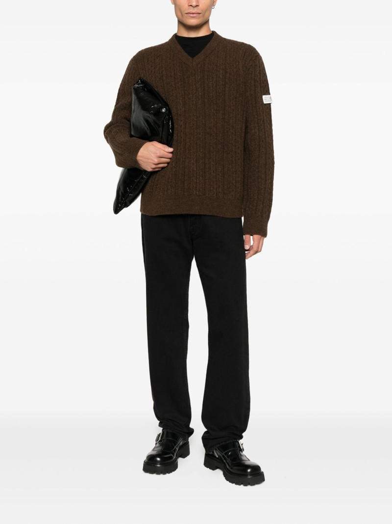 MM6 Maison Margiela V-neck ribbed sweater outlook