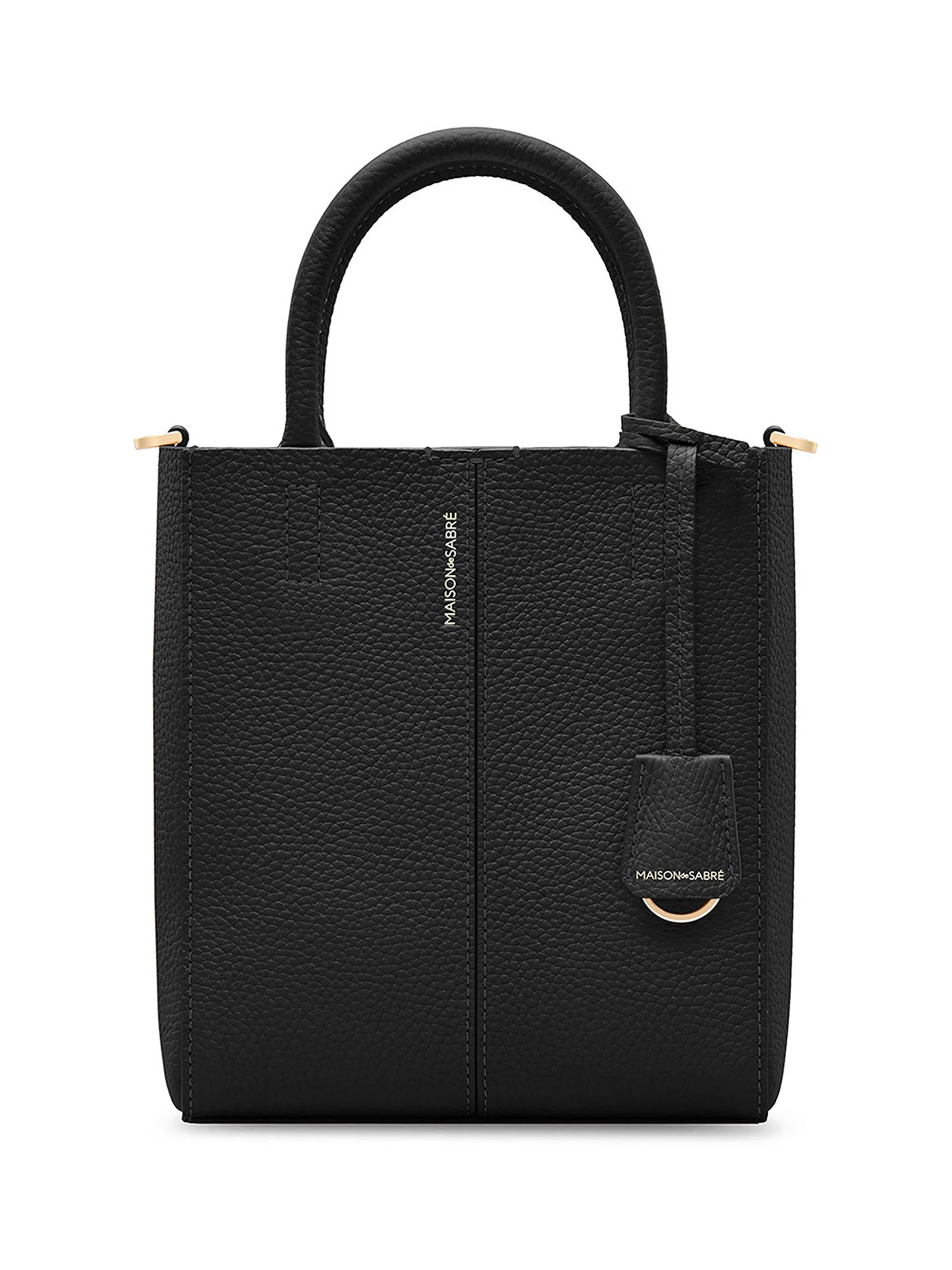 Women's Mini Leather Soft Tote Bag - Rouge Noir - 1
