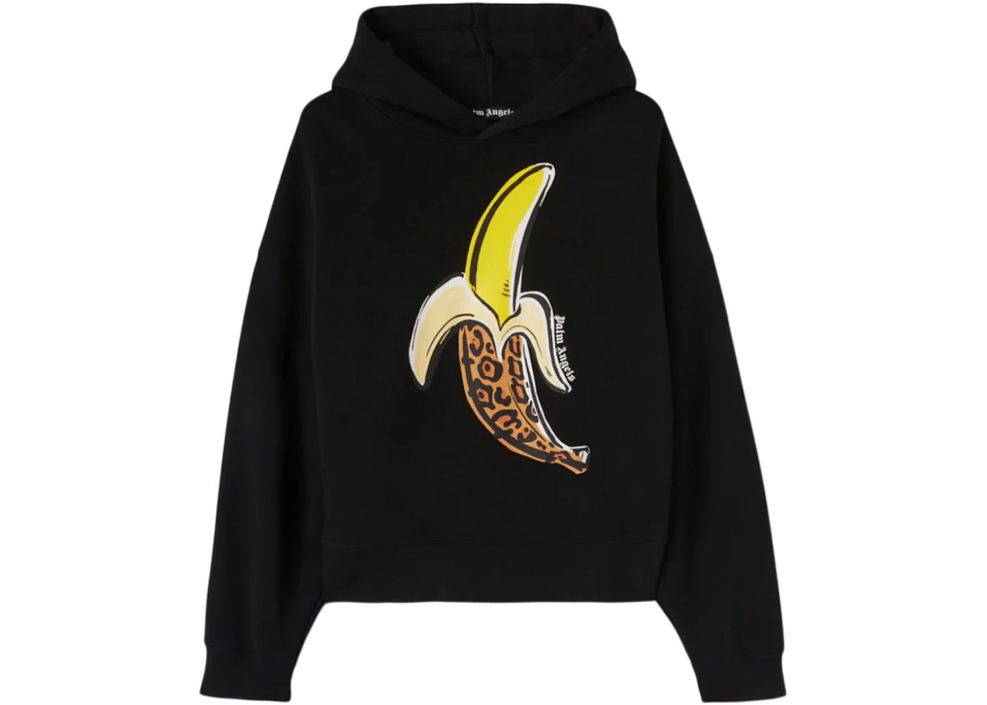 Palm Angels Leopard Banana Hoodie Black/Yellow - 1