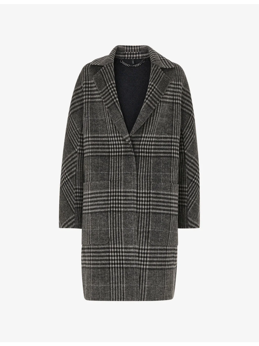 Cassie Double Face Check Wool-Blend Coat - 1