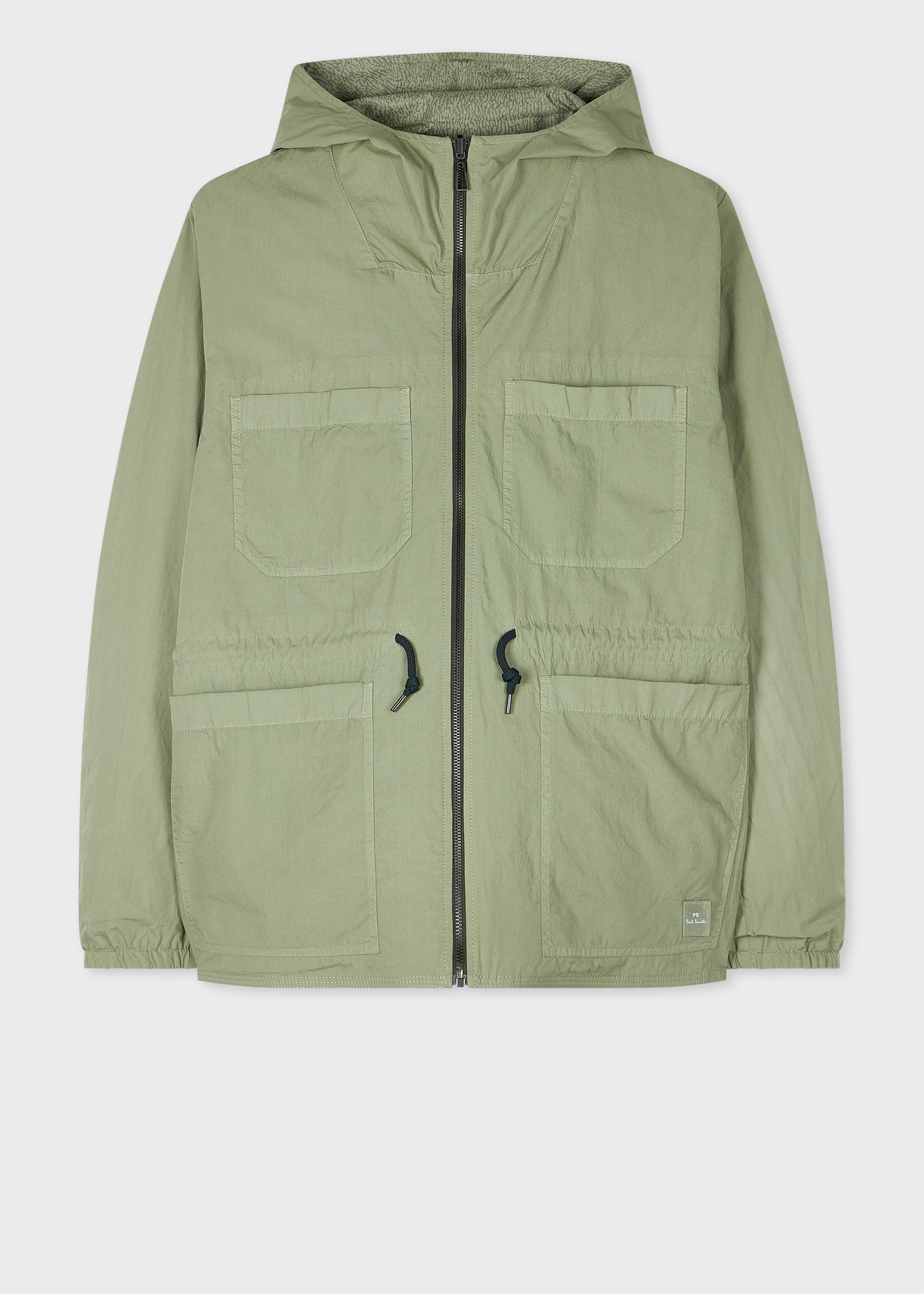 Khaki Reversible Print Hooded Jacket - 2