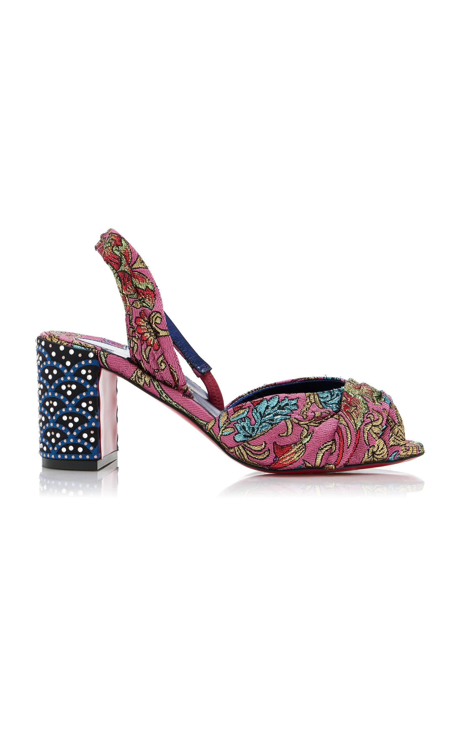 Cordelia 70 Jacquard Florea Slingback Sandals pink - 1