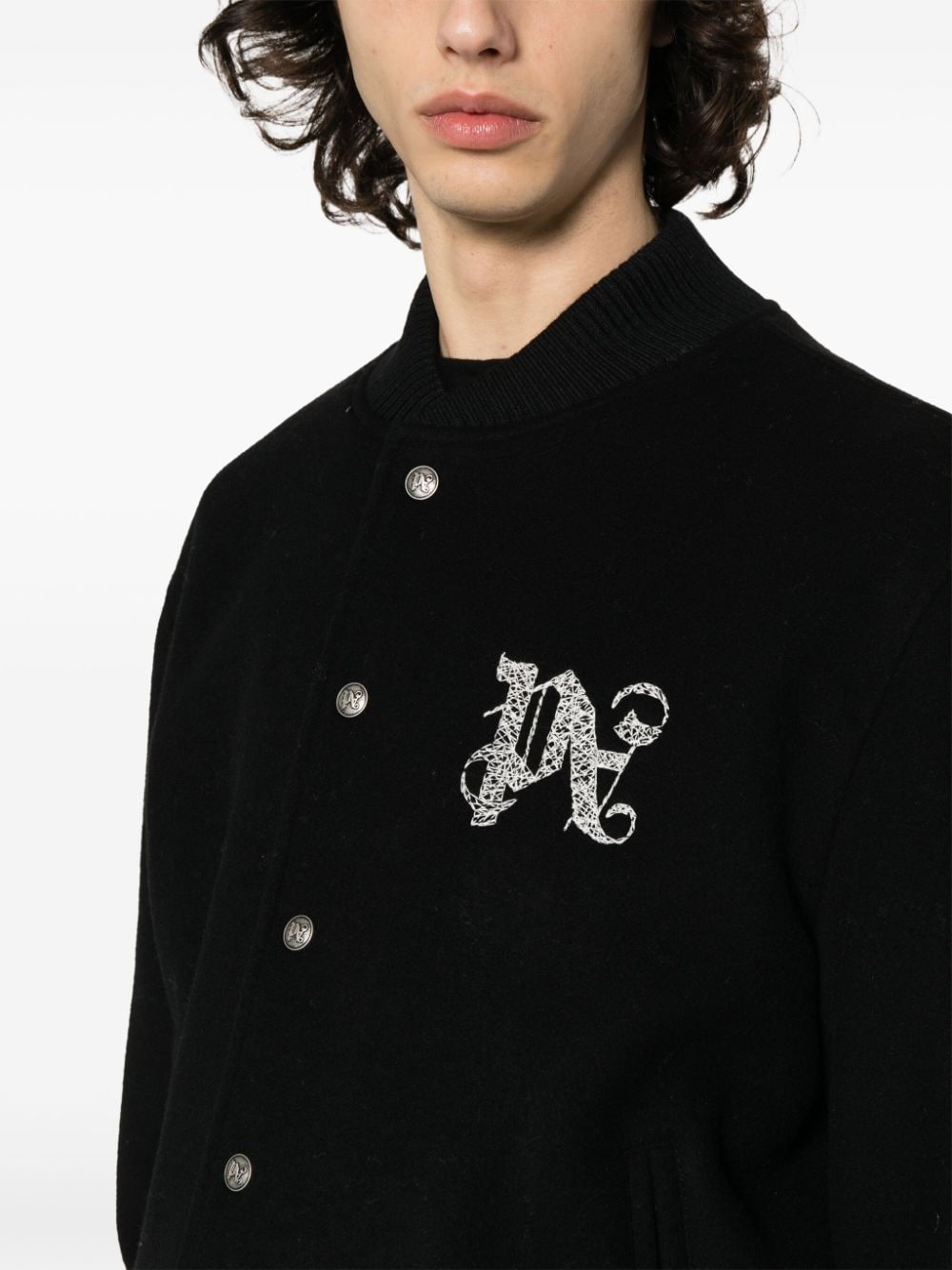 monogram-embroidered bomber jacket - 5