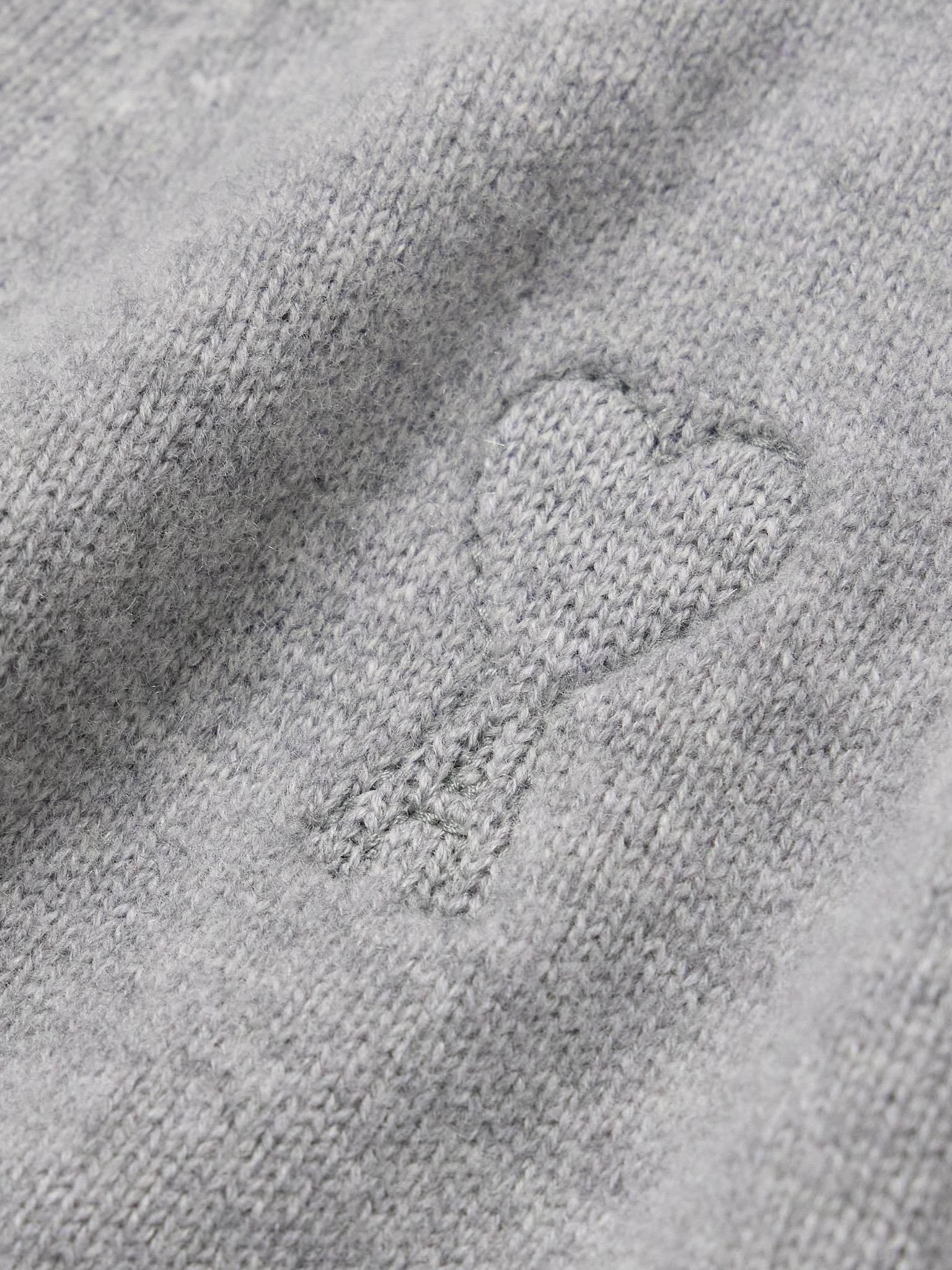 Logo-Embroidered Wool and Cashmere-Blend Cardigan Gray - 6