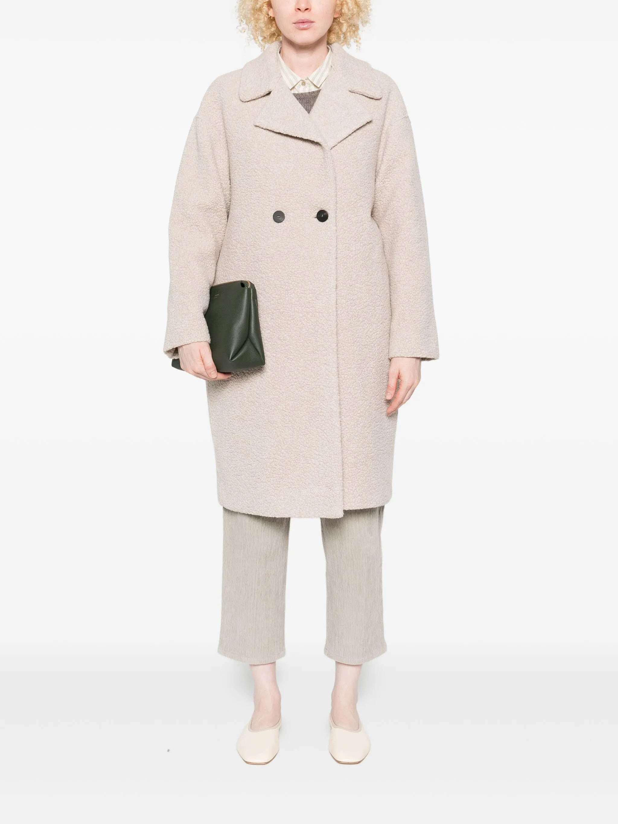 Harris Wharf London Bouclé Double-breasted Coat - 3