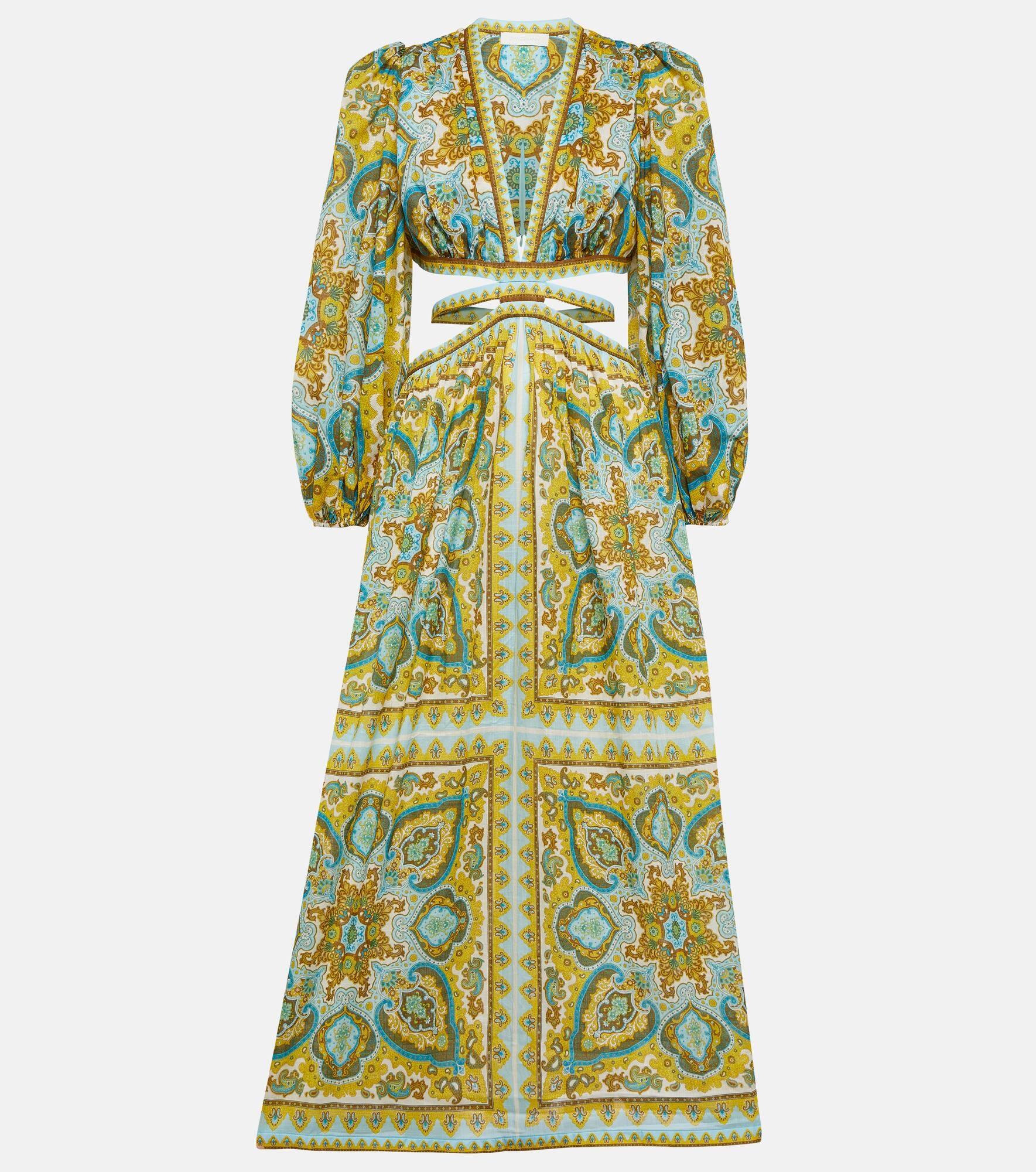 Halcyon cutout paisley midi dress - 1