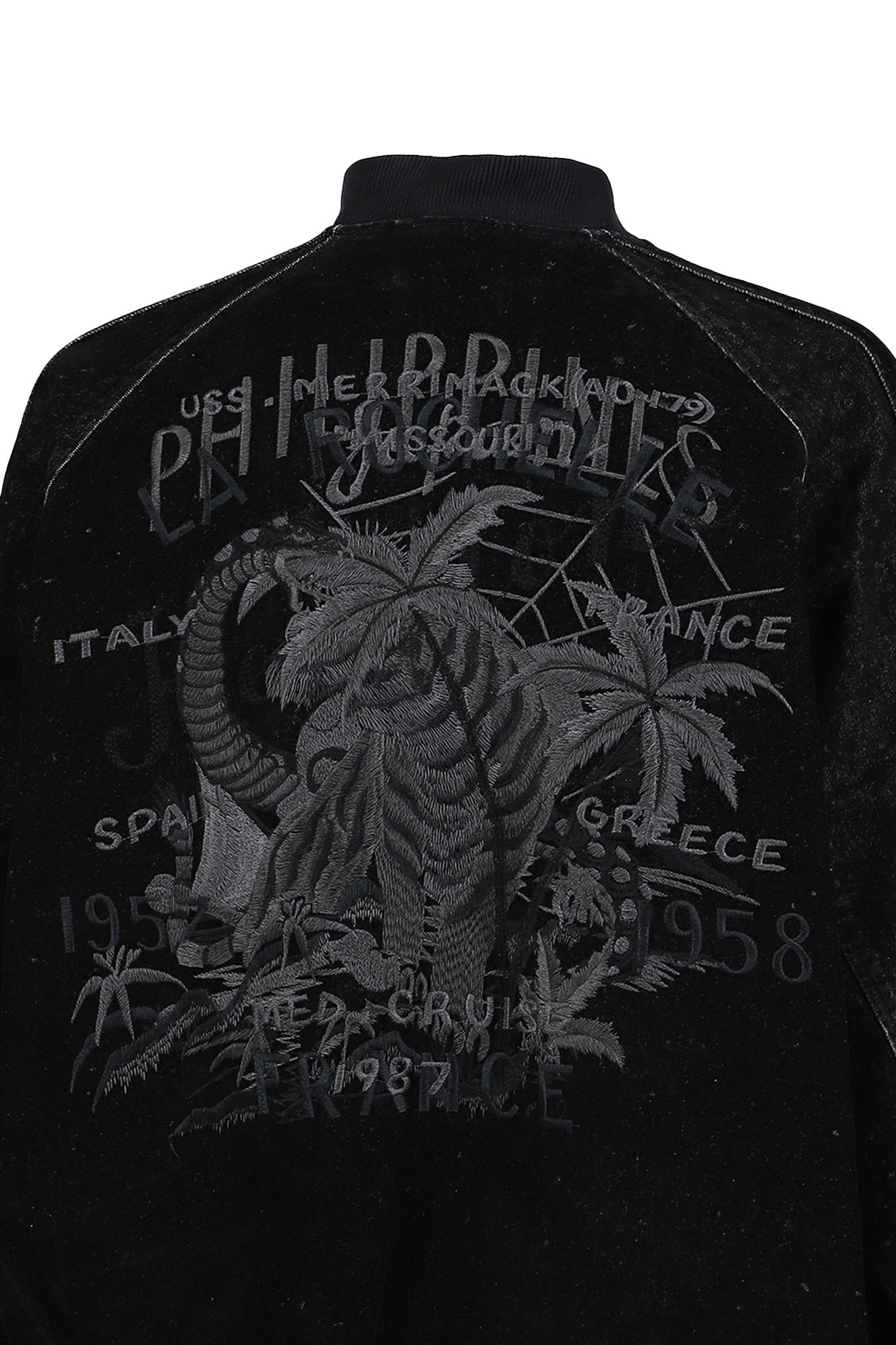 FLOCKED DEINM SOUVENIR JACKET / BLK - 9