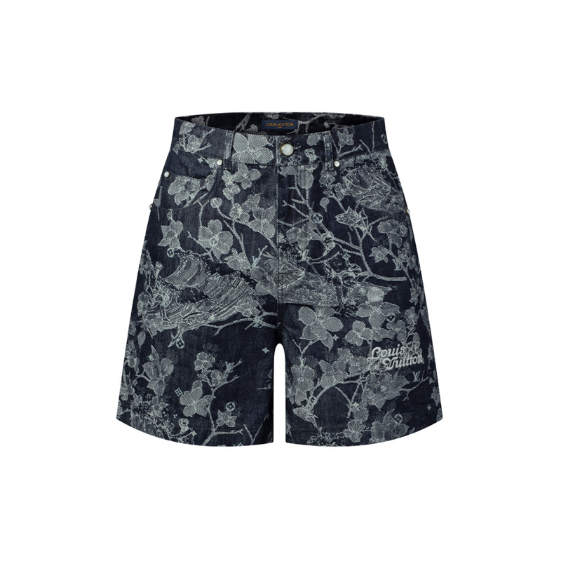 Jacquard Denim Shorts - 1