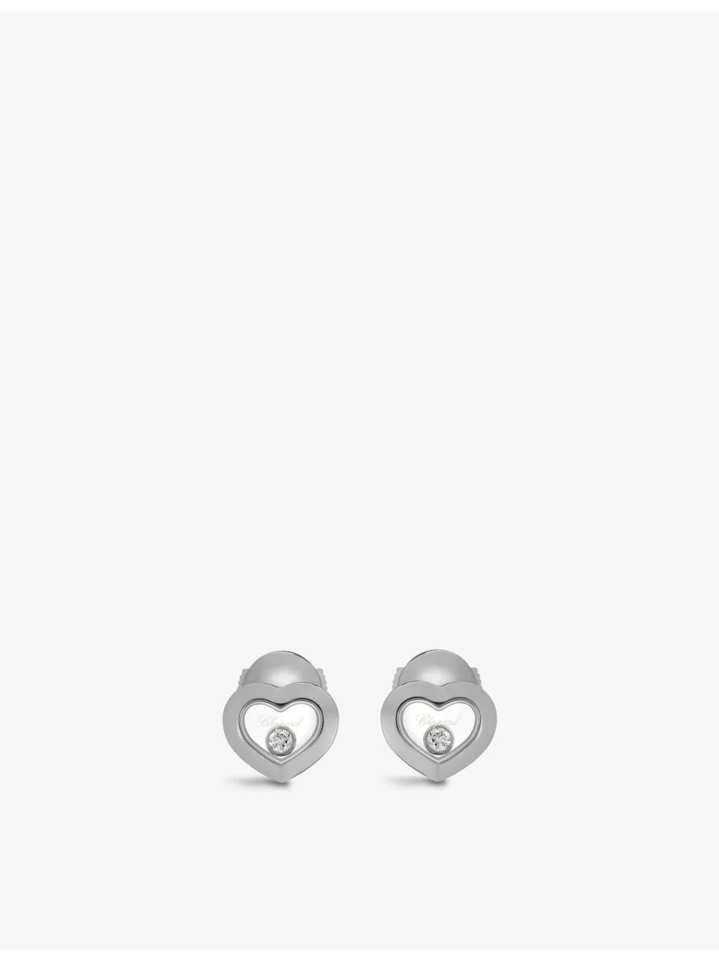 Happy Diamonds 18ct white-gold and 0.10ct diamond earrings - 1