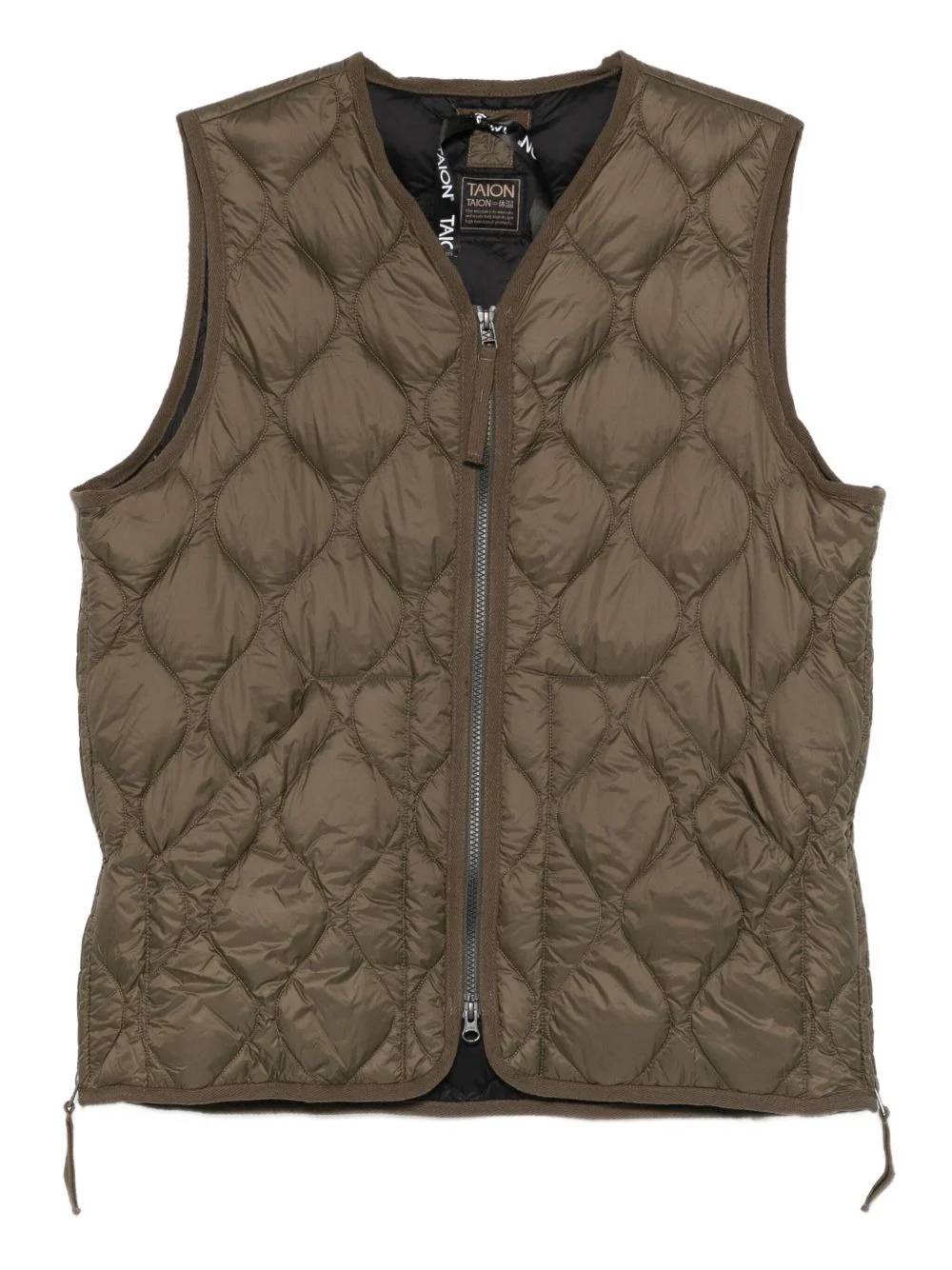 zip-fastening V-neck gilet - 1