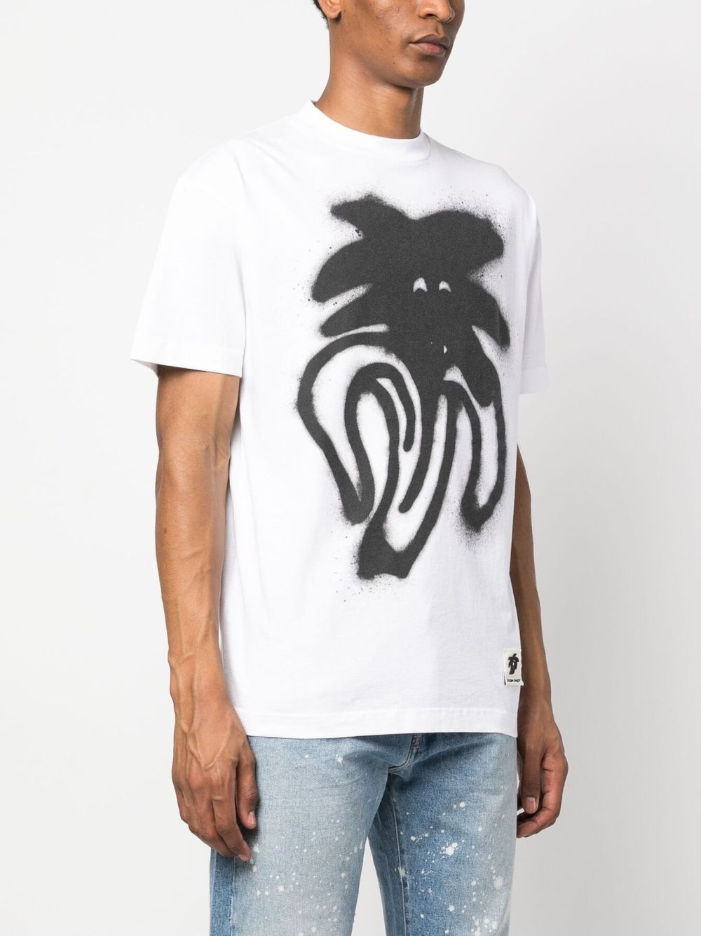 spray logo-print cotton T-shirt - 3