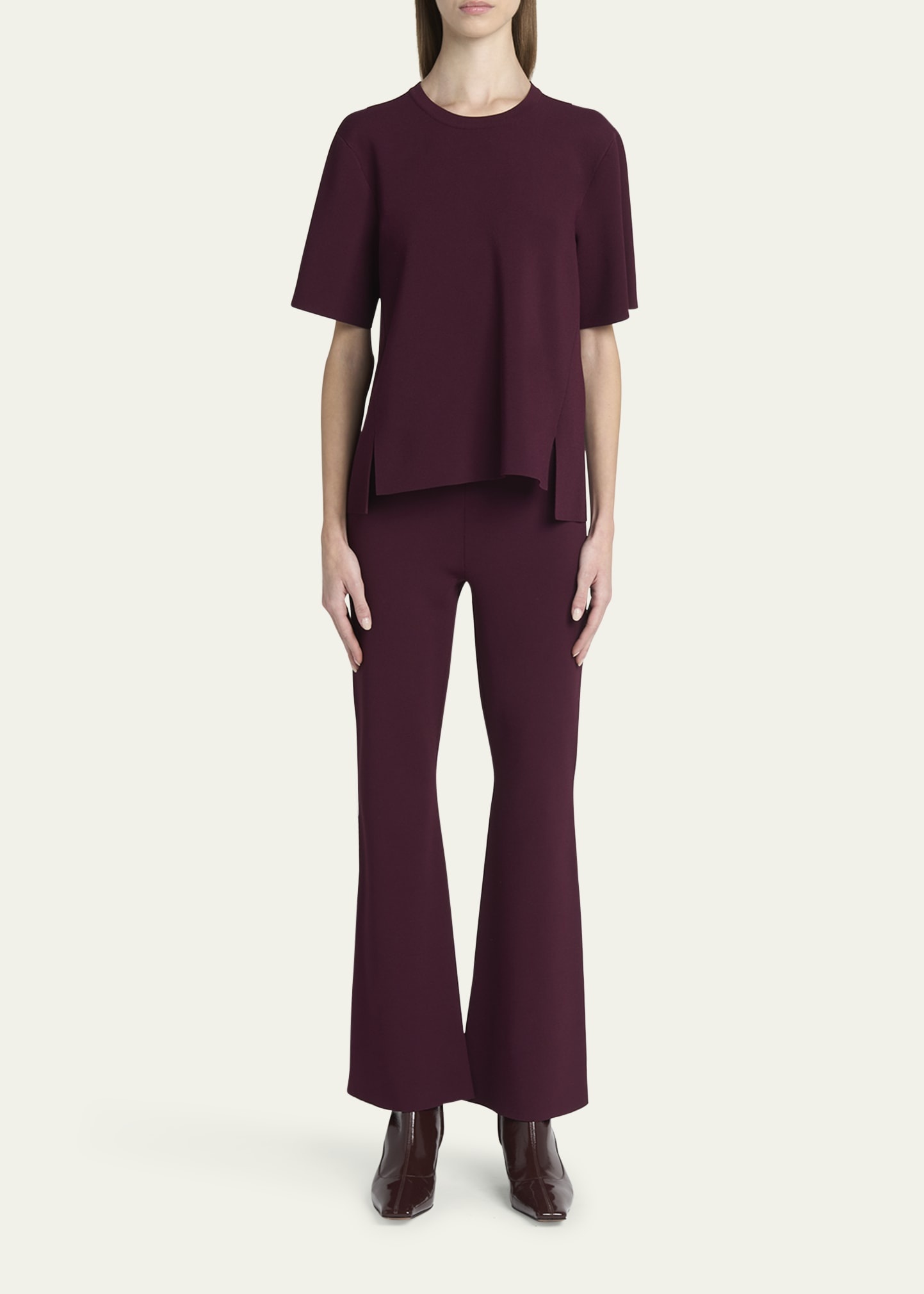 Flared Knit Trousers - 2