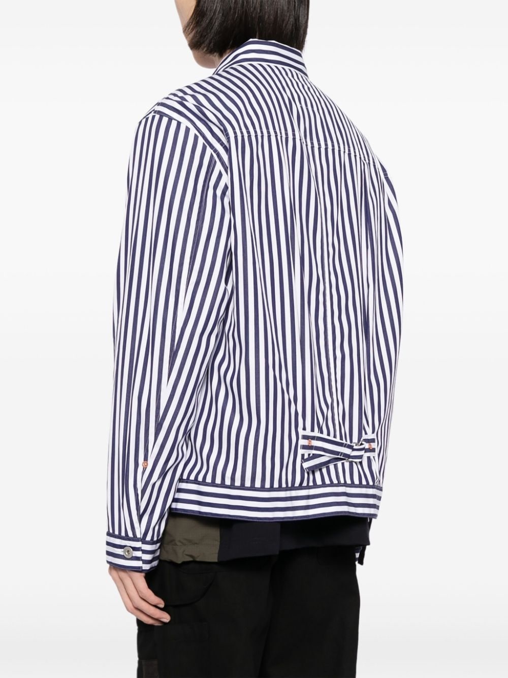 striped poplin shirt jacket - 4
