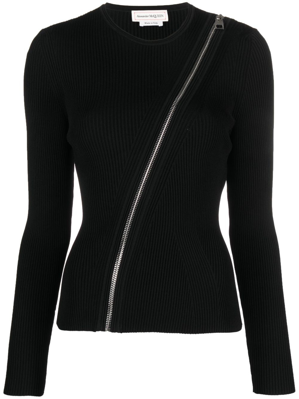 zip-detail sweatshirt - 1