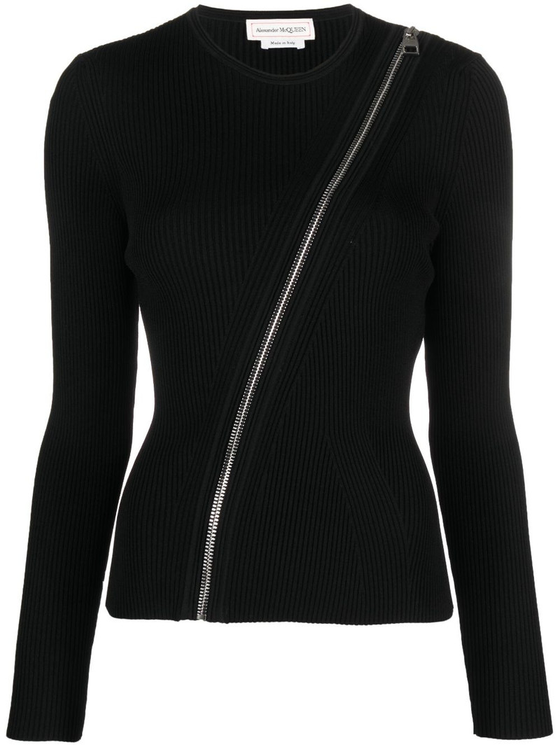 zip-detail sweatshirt 1