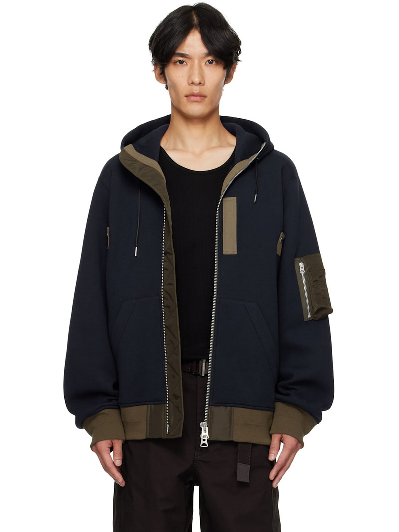 Navy Sponge Sweat Hoodie 1