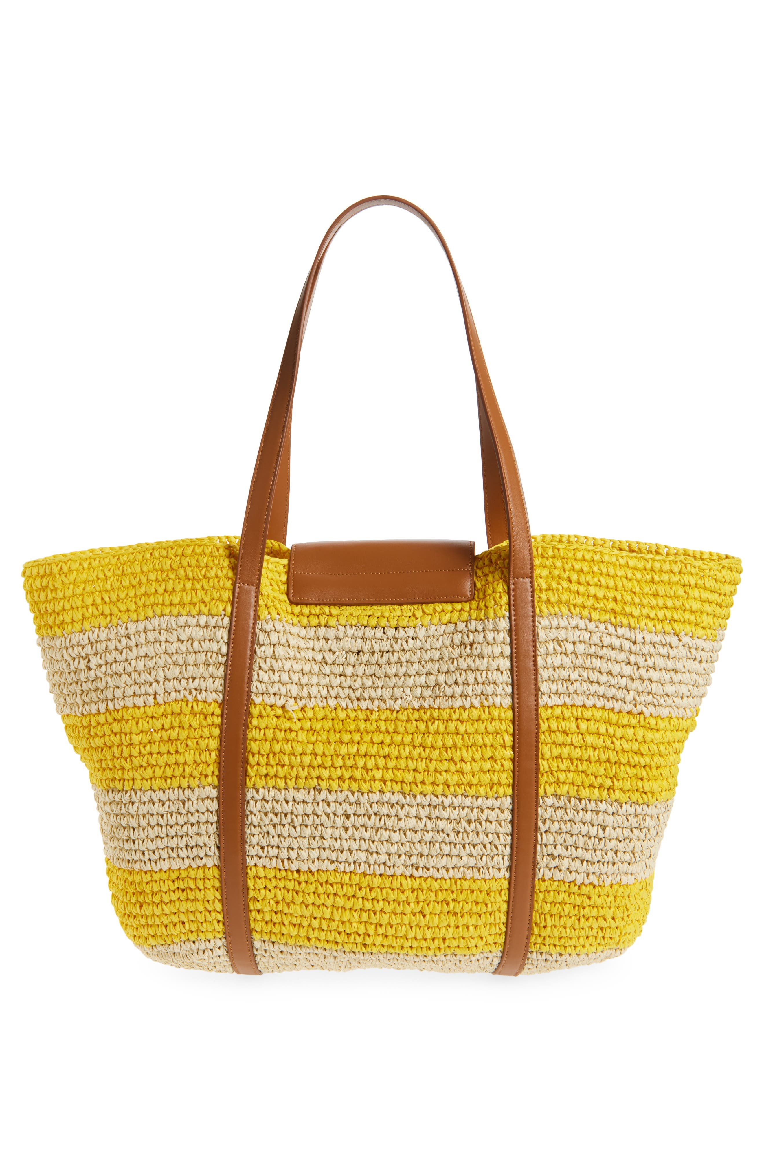 Marni Medium Trunkaroo Stripe Woven Tote in Yellow at Nordstrom - 4